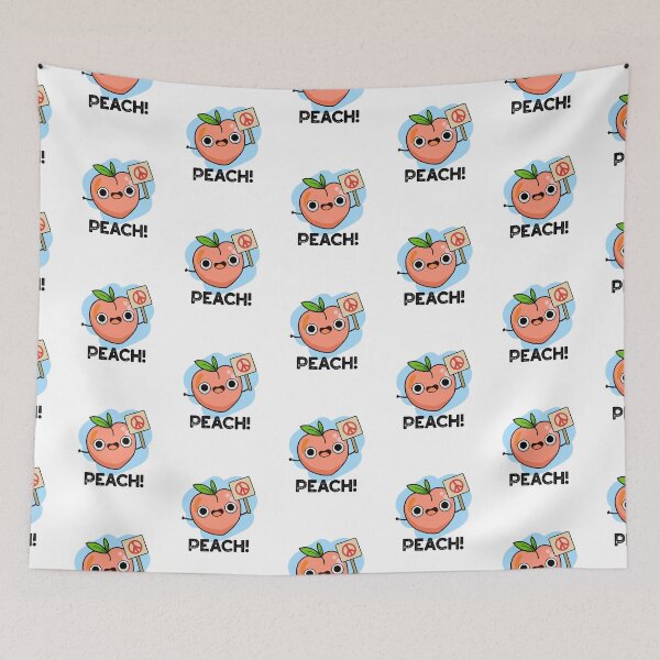 Item preview, Peach Funny Fruit Peace Puns  designed and sold by punnybone.