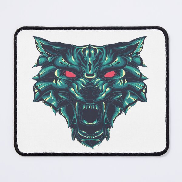 Item preview, blue wolf red eyes illustration savages animals designed and sold by TYTOS-SHOP.
