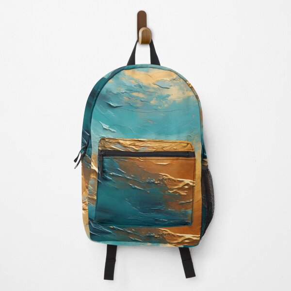Item preview, Abstract wave in turquoise and gold designed and sold by UmagineArts.