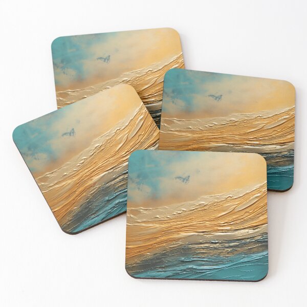 Item preview, Abstract wave in turquoise and gold - smoother designed and sold by UmagineArts.