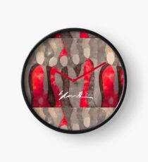 Women in Gray and Red Clock