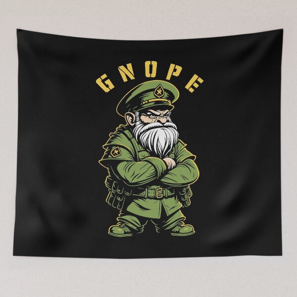 Item preview, Gnope Garden Gnome Funny Military Officer Gardener Gardening designed and sold by GrandeDuc.