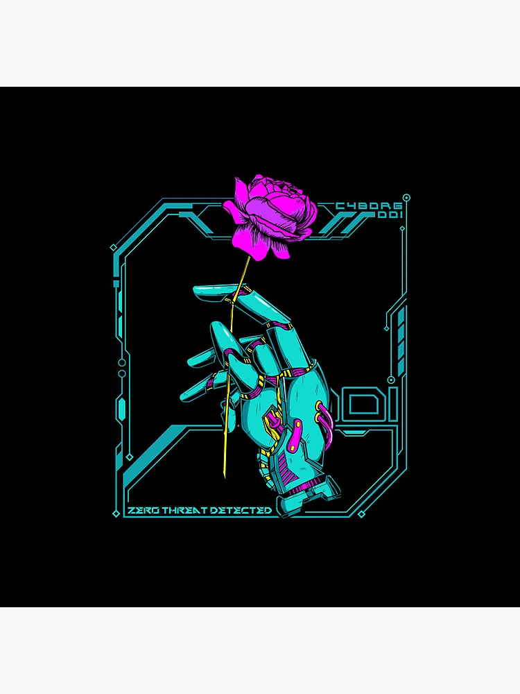 Thumbnail 4 of 4, Clock, Cyborg Hand Rose designed and sold by EdsanDesigns.