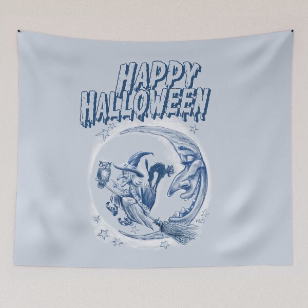 Item preview, Happy Halloween Moon and witch - Every day is halloween designed and sold by Mariano Ruszaj.