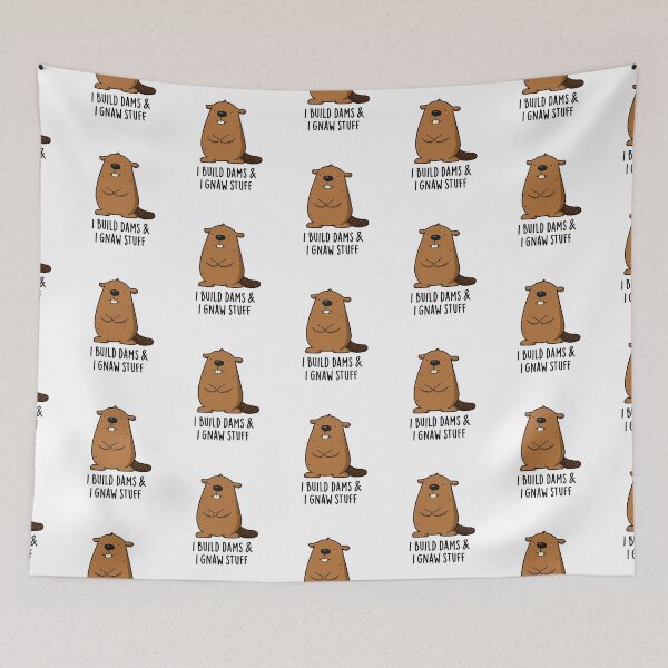 Item preview, I Build Dams And I Gnaw Stuff Funny Beaver Puns  designed and sold by punnybone.