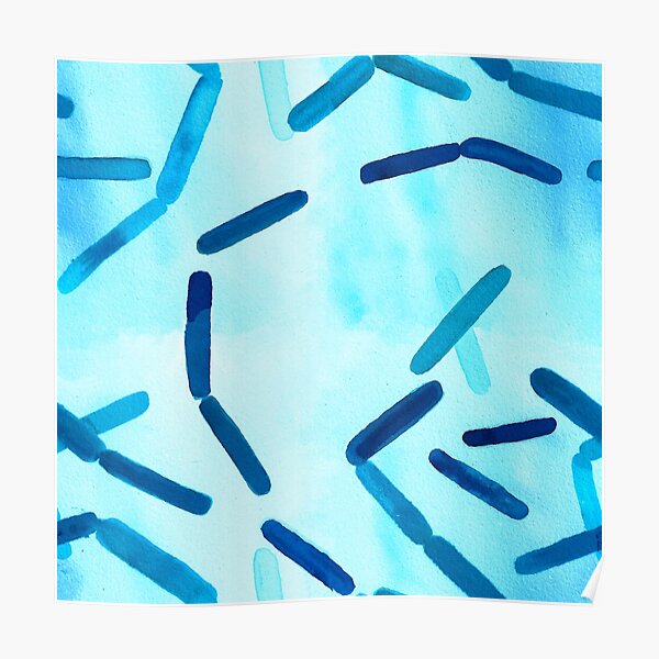 Bacteria in Blue Poster