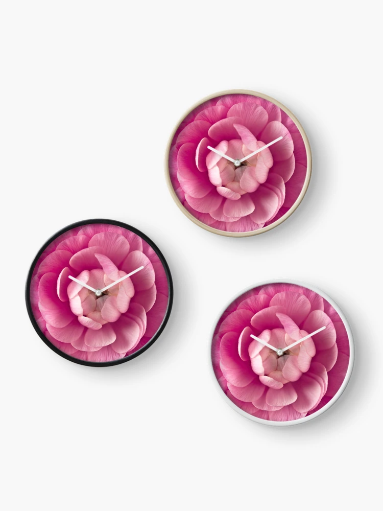 Thumbnail 3 of 4, Clock, Pink Ranunculus designed and sold by assaf.