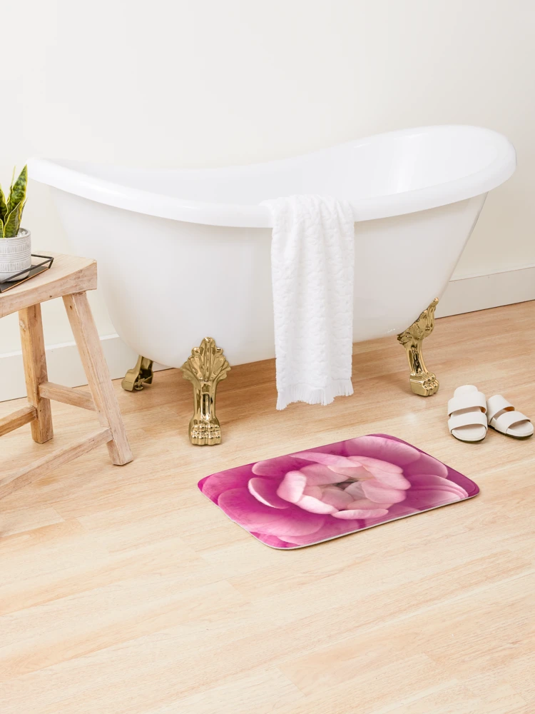Thumbnail 2 of 6, Bath Mat, Pink Ranunculus designed and sold by assaf.