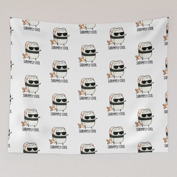 Item preview, Shrimply Cool Funny Shrimp Sushi Puns  designed and sold by punnybone.