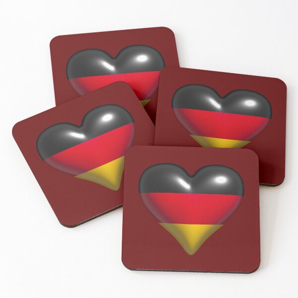 Item preview, Germany flag glossy heart black red gold yellow designed and sold by lathspell.