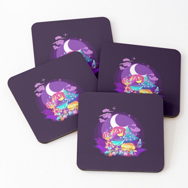 Item preview, Glowing fantasy alien mushrooms and moon designed and sold by jellysquidart.