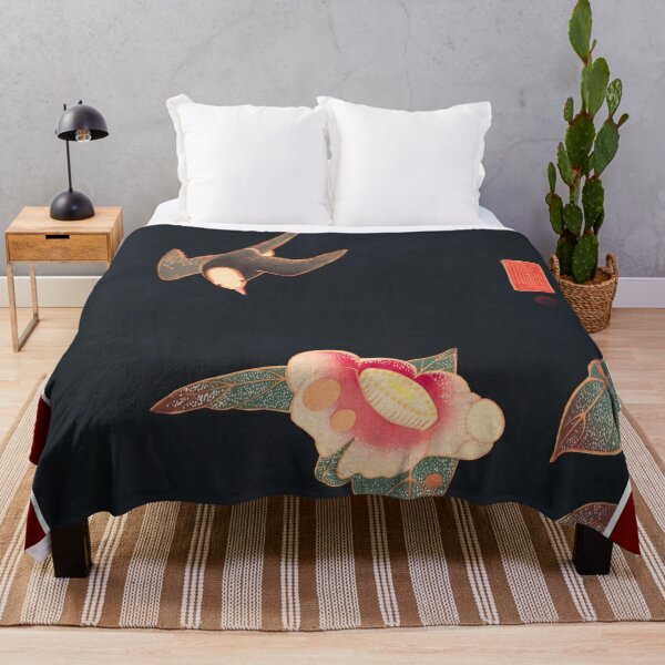 Item preview, Swallow and Camellia - Vintage Japanese Artwork designed and sold by HistorySimple.