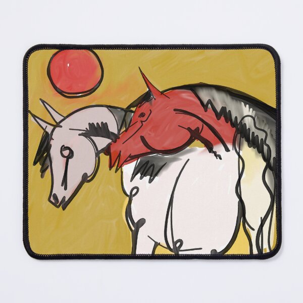 Item preview, Two Horse Modern art semi-abstract painting by kartick dutta | bold color abstract art designed and sold by KARTICK DUTTA.