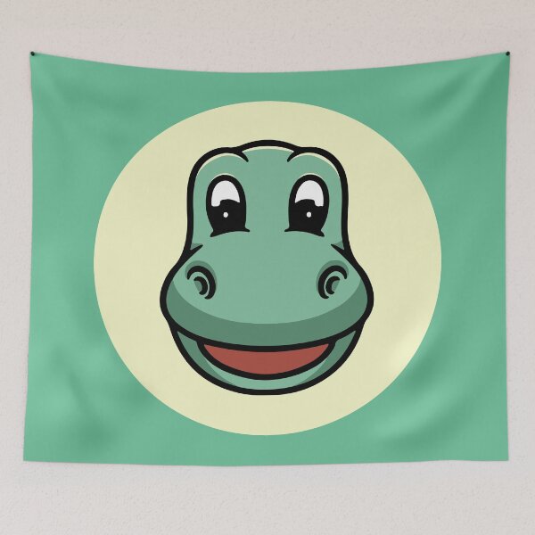 Item preview, Cute Brontosaurus Smiling Face Cartoon Illustration designed and sold by cubbone.