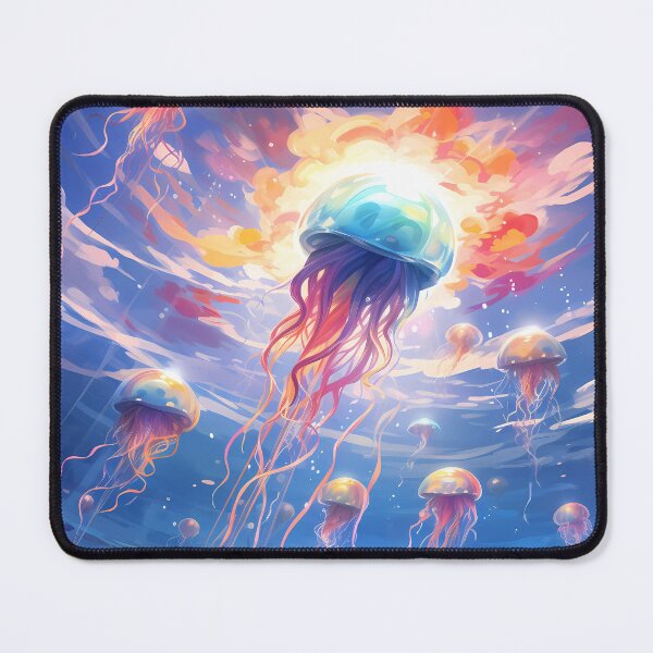 Item preview, Jellyfishes with a bright light shining through the sky designed and sold by Carmillai.