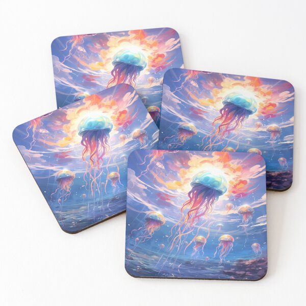 Item preview, Jellyfishes with a bright light shining through the sky designed and sold by Carmillai.