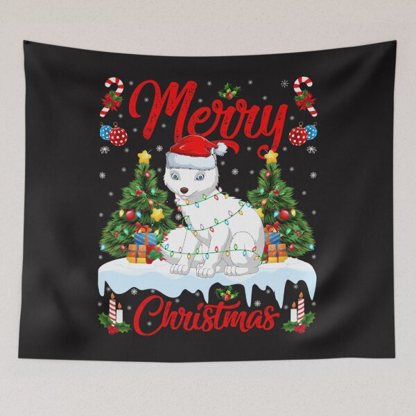 Item preview, Arctic Fox Christmas Tree Lighting Santa Hat  designed and sold by davaesabiaz.