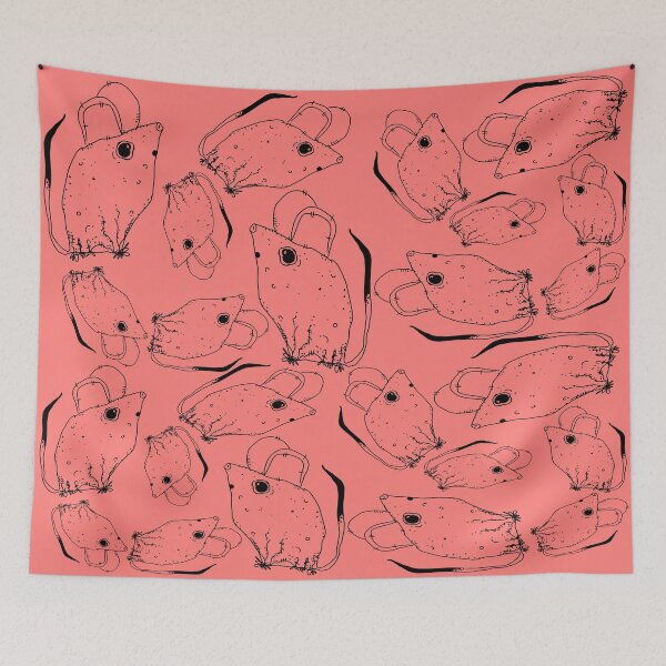 Item preview, TINY BUT MIGHTY BLACK x CORAL RODENT MOUSE  designed and sold by GIVENGRACE.ART.