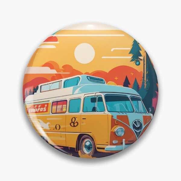 Item preview, flat design of one retro vintage, wolf, colorful shades, highly detailed clean, vector image, photorealistic masterpiece, professional photography, realistic bus, simple sunrise backdrop for ca designed and sold by Ghost410.
