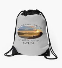 Allagash Maine St John River Sunrise Drawstring Bag