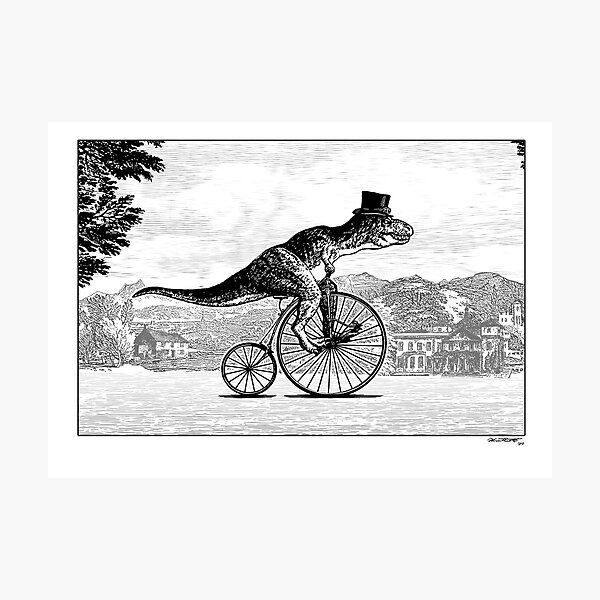 Artikel-Vorschau von T-Rex auf einem Penny Farthing, designt und verkauft von Smaggers.