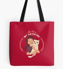 My Cat Is My Valentine Tote Bag