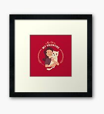My Cat Is My Valentine Framed Print