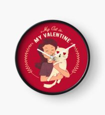 My Cat Is My Valentine Clock