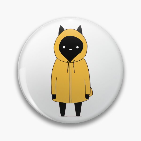 Item preview, Suspicious Friends - black cat Mamo in yellow hood designed and sold by kinstar.