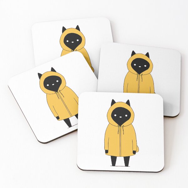 Item preview, Suspicious Friends - black cat Mamo in yellow hood designed and sold by kinstar.