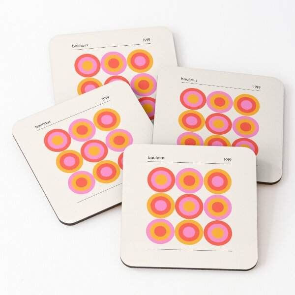 Item preview, Bauhaus Circle Pattern Red Pink Orange designed and sold by ahumbleconcept.