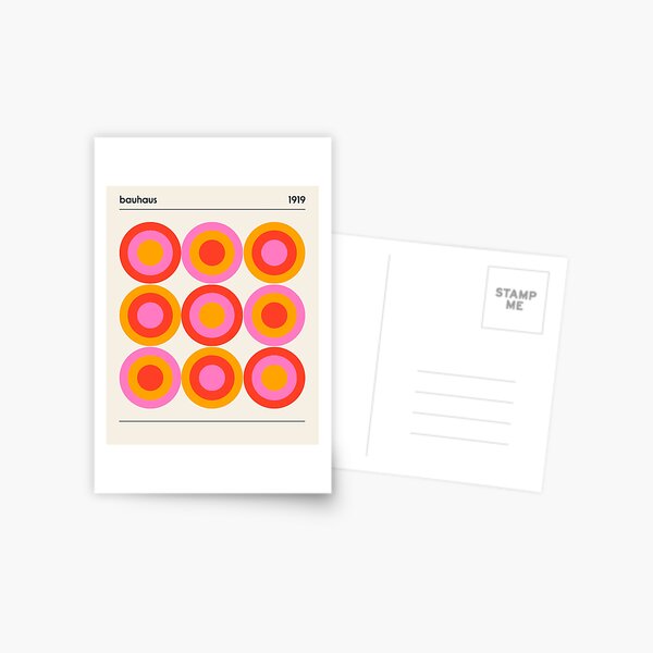 Item preview, Bauhaus Circle Pattern Red Pink Orange designed and sold by ahumbleconcept.