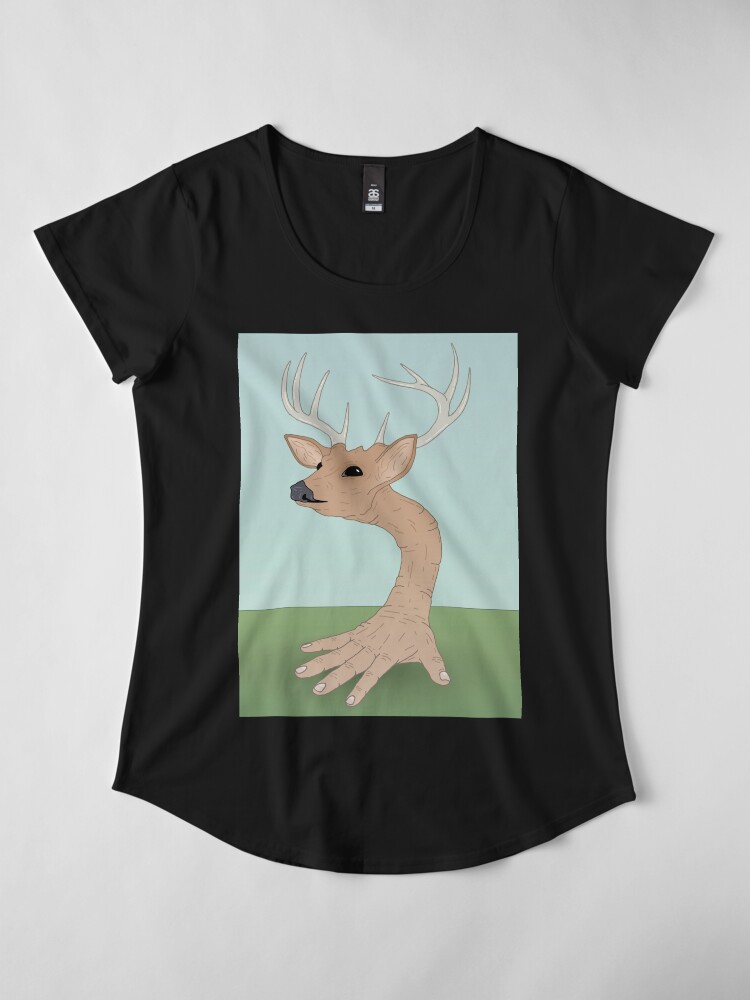 Alternate view of Hand Deer Premium Scoop T-Shirt