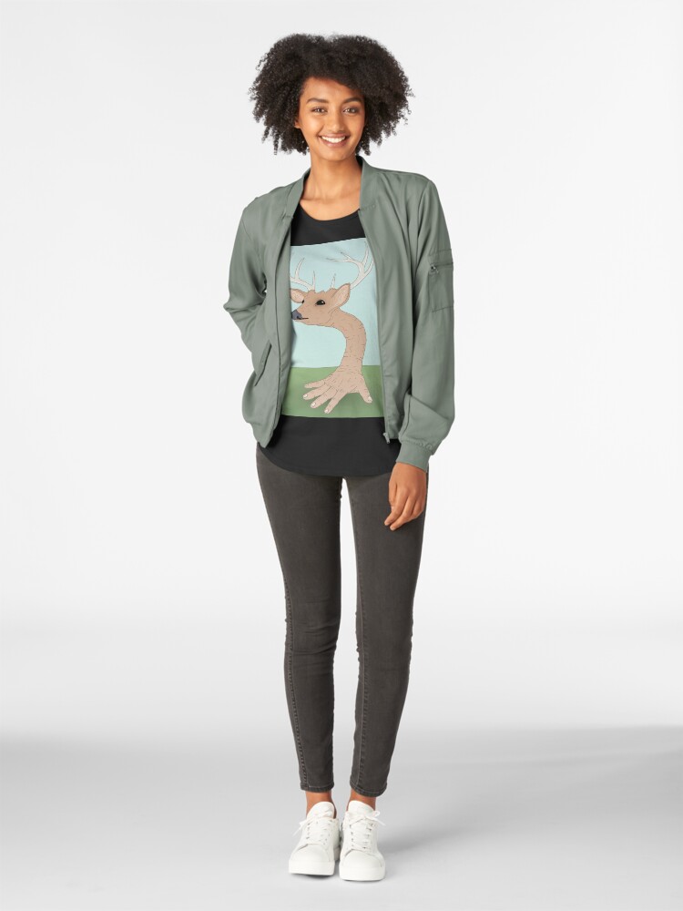Alternate view of Hand Deer Premium Scoop T-Shirt
