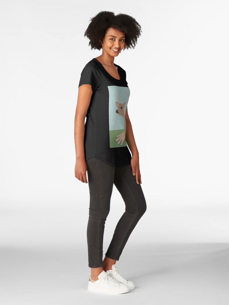 Alternate view of Hand Deer Premium Scoop T-Shirt
