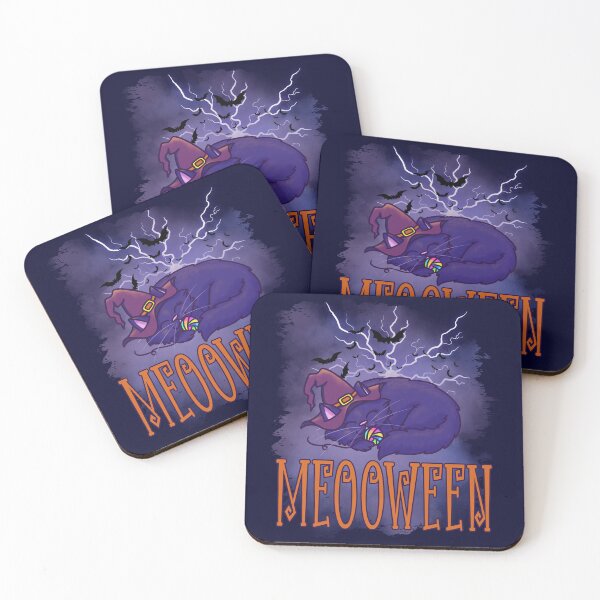 Item preview, Night Blue Cat Meooween Halloween designed and sold by artbybiyan.