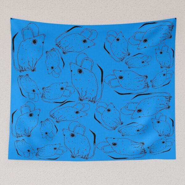 Item preview, TINY BUT MIGHTY BLACK x LIGHT BLUE RODENT MOUSE  designed and sold by GIVENGRACE.ART.