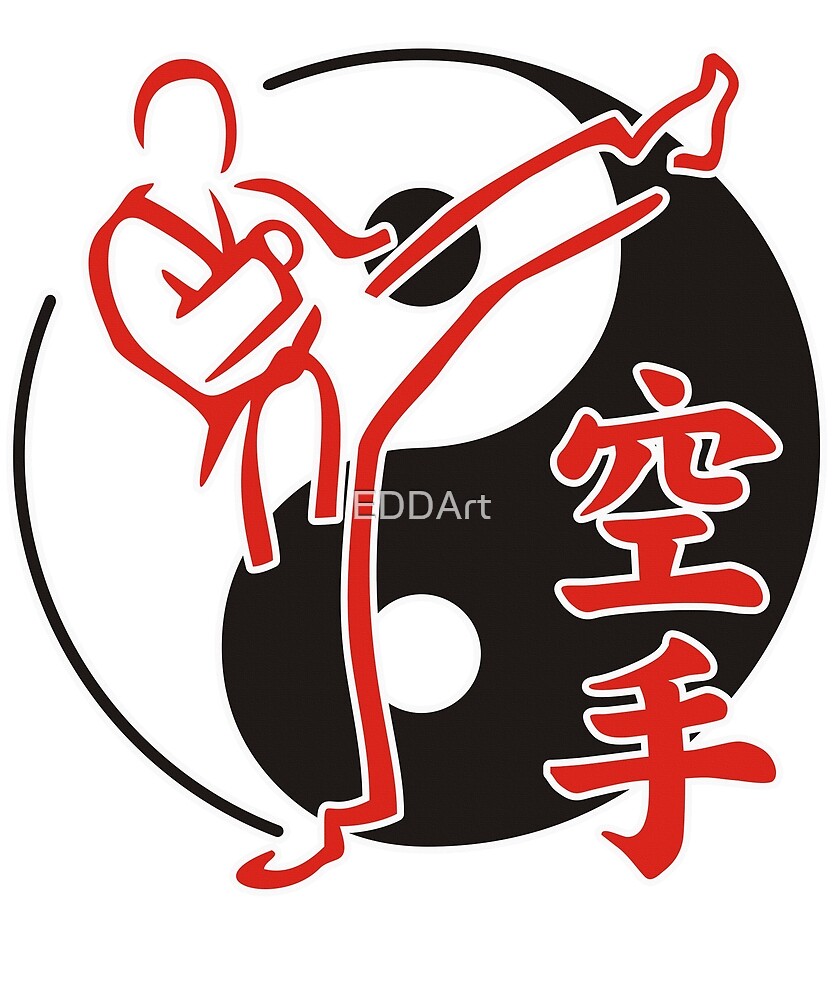 "Yin Yang Asian Martial Arts Karate Fighter Symbol" by EDDArt Redbubble