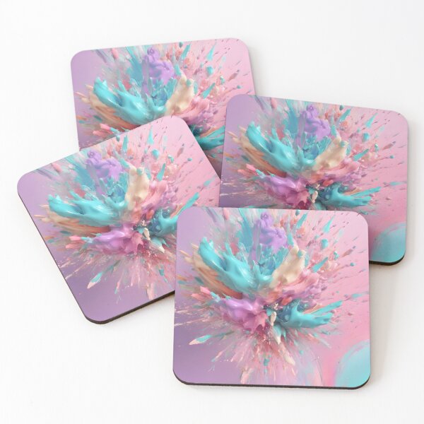Item preview, Exploding Paint Abstract Pink Turquoise Lilac designed and sold by Cato99.