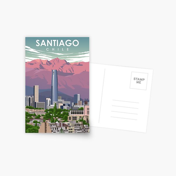 Item preview, Santiago Chile Vintage Minimal Retro Travel Poster designed and sold by Stadify.