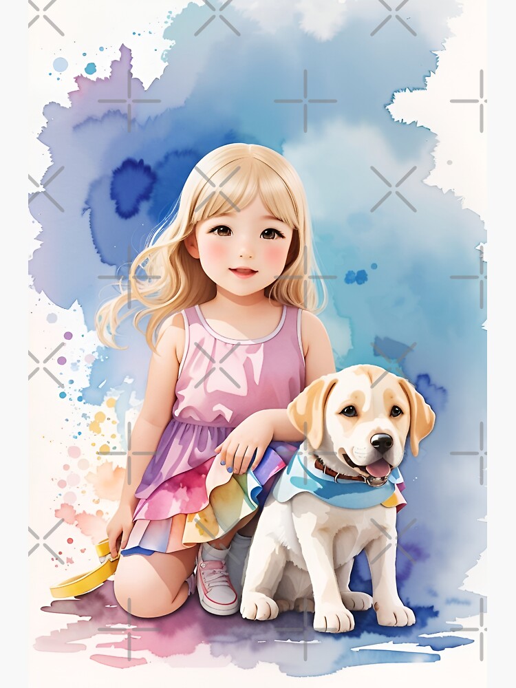 Little girl with her dog