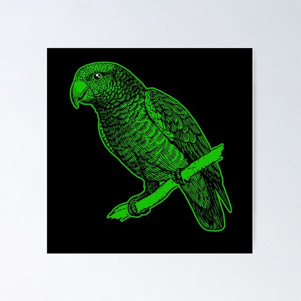 Item preview, Pájaro Perico Loro Verde designed and sold by dopeandbirds.