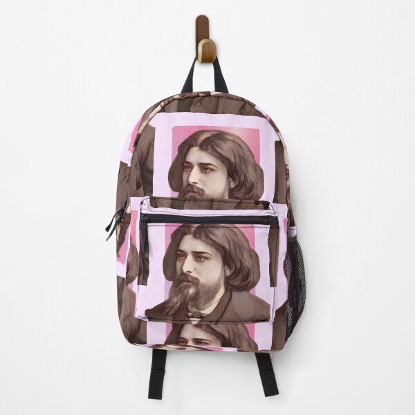 Item preview, French Novelist Alphonse Daudet - pink - illustration  designed and sold by Litstoy.