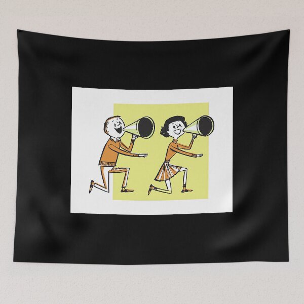 Item preview, male and female cheerleader with megaphone csa images	 designed and sold by rnjqgiqk33.