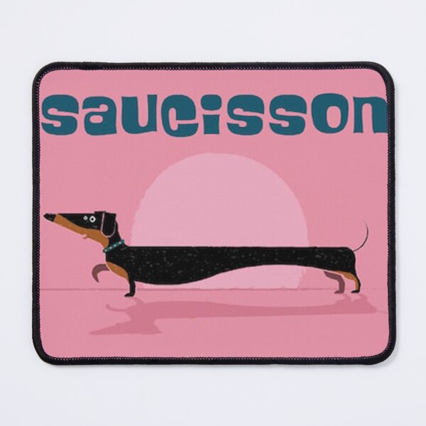Item preview, Black Sausage Dog in Pink designed and sold by haleenatolpey.