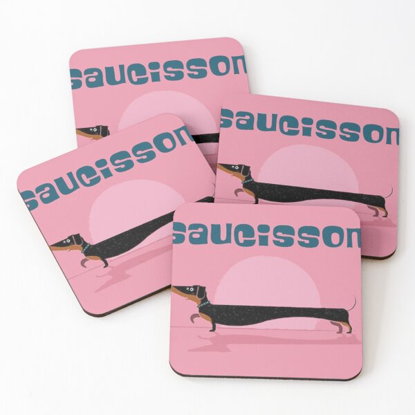 Item preview, Black Sausage Dog in Pink designed and sold by haleenatolpey.