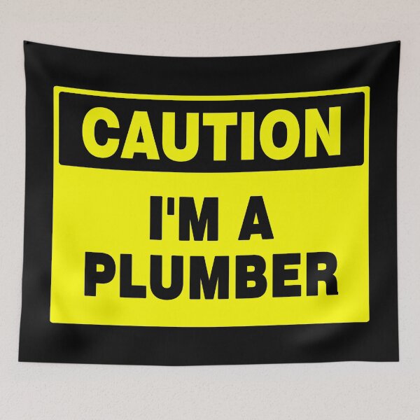 Item preview, Caution I'm A Plumber Yellow Sign designed and sold by AASparksDesigns.