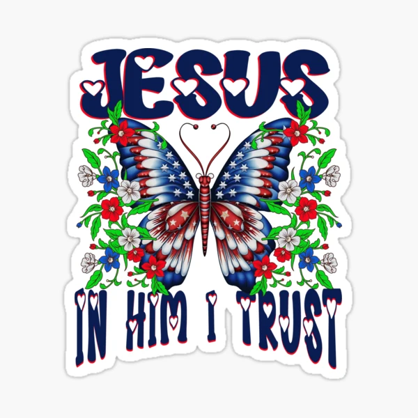 3 Butterfly Faith Sticker Flowers Hippie God Love Christian Cross