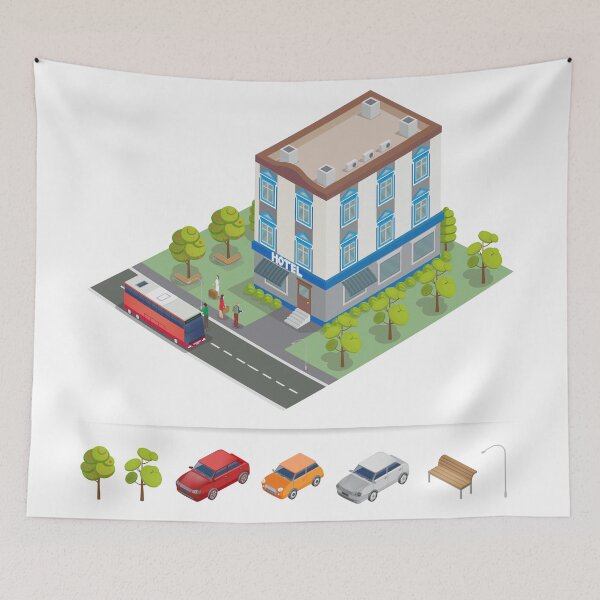 Item preview, Isometric Hotel. Hotel Building. Travel Industry.  designed and sold by ivector.