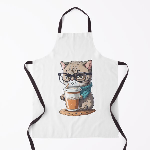 Item preview, Serious Cat Boss: Working Hard with Coffee and Glasses designed and sold by hudaG.
